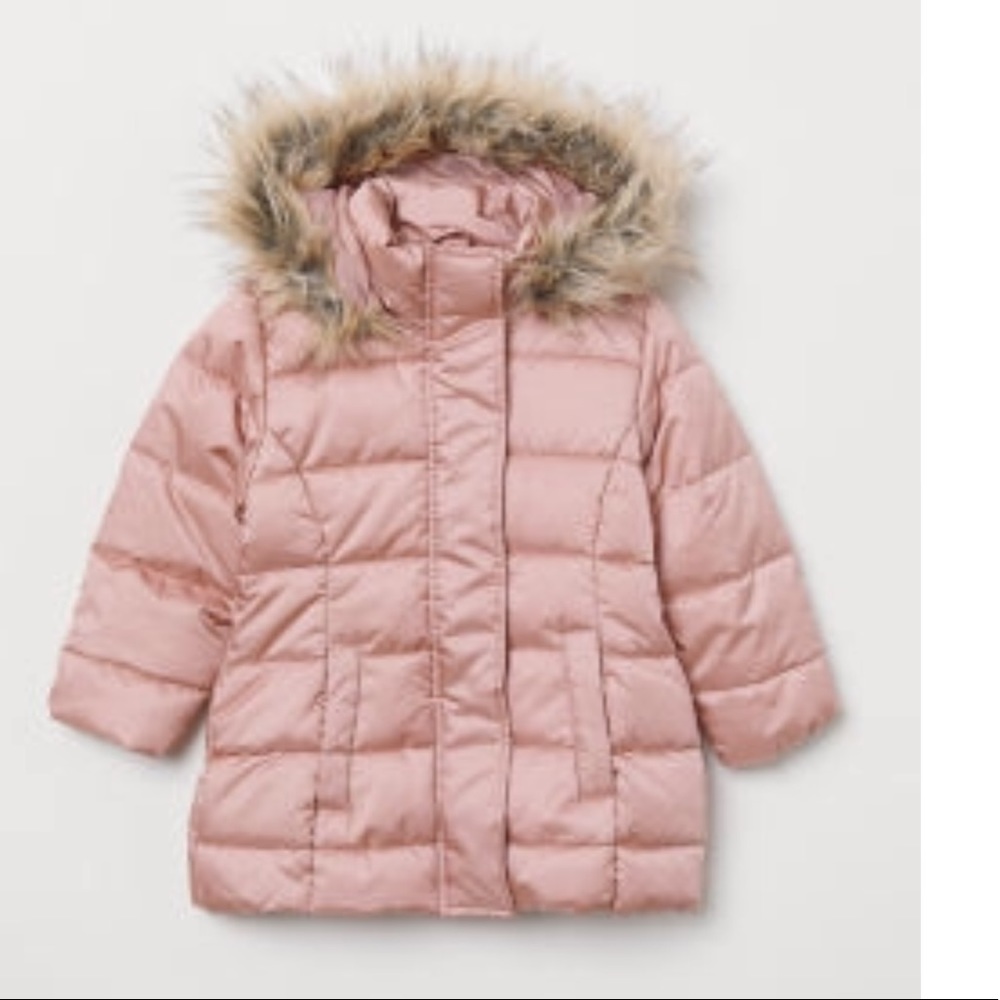H and M pink padded girls jacket